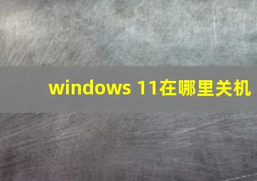 windows 11在哪里关机